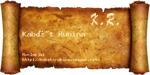 Kabát Rubina névjegykártya